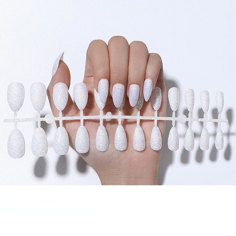 Wholesale Plastic Green Onion Powder Nail Nail Patch 24 Pieces of Glitter Powder